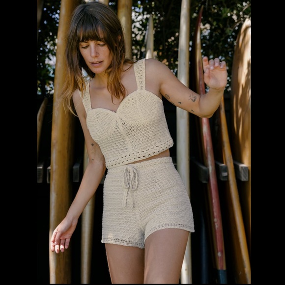 Zara Pants - Zara  Cream Crochet Shorts Size S